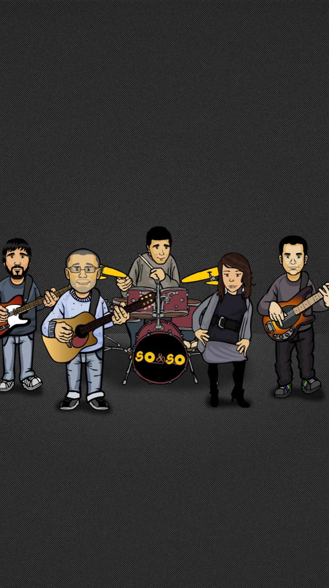 Group people guitars standing holding free wallpaper - medium preview image
