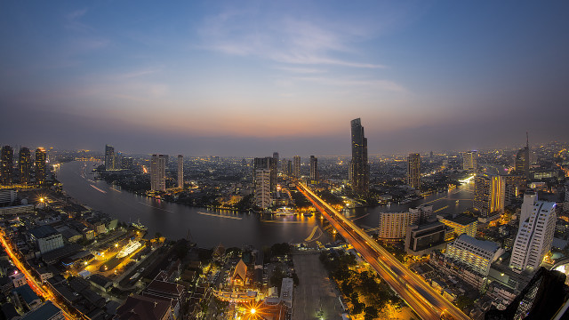 City skyline river night lights #6 free wallpaper - medium preview image