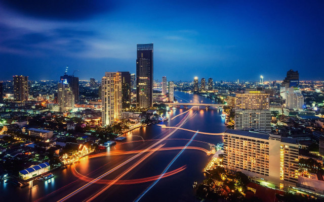City skyline river night lights #15 free wallpaper - medium preview image