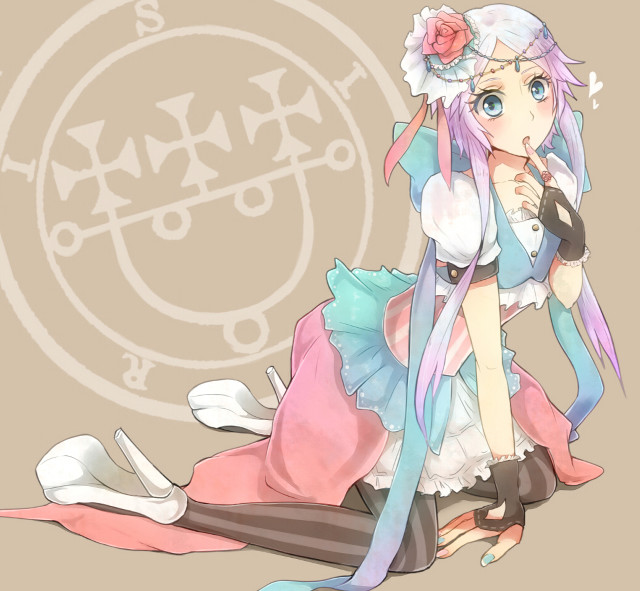 Girl long hair flower sitting free wallpaper - medium preview image