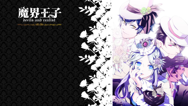 Anime couple characters black white free wallpaper - medium preview image