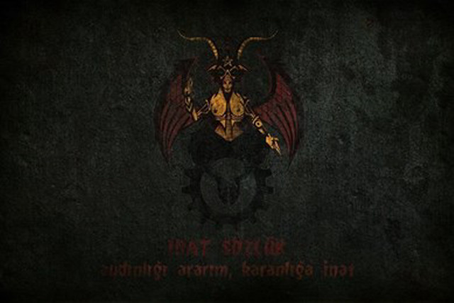 Dark demon red black logo free wallpaper - medium preview image