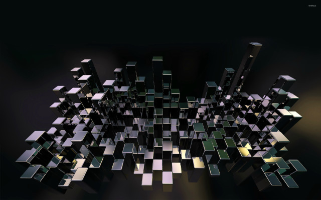 Cubes black white air background free wallpaper - medium preview image