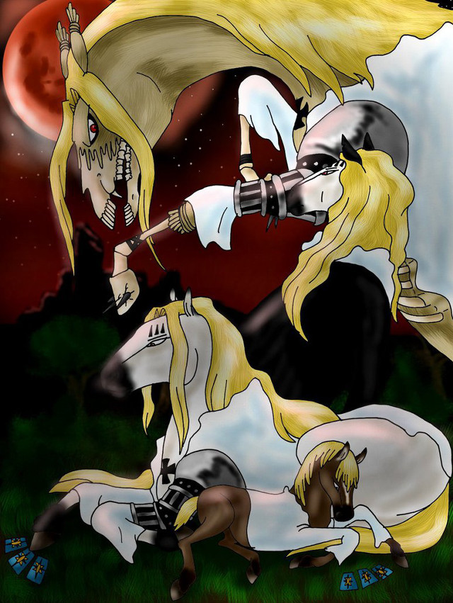 Horses rider woman man drawing free wallpaper - medium preview image