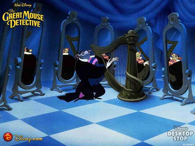Cartoon character harp blue curtain free wallpaper - medium preview image