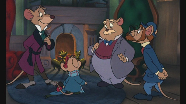 Cartoon mice fireplace room background free wallpaper - medium preview image