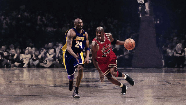 Basketball players running after ball free wallpaper - medium preview image