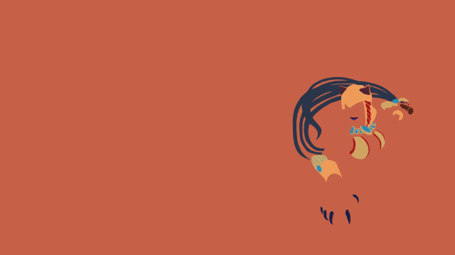 Woman ponytail red background blue free wallpaper - medium preview image