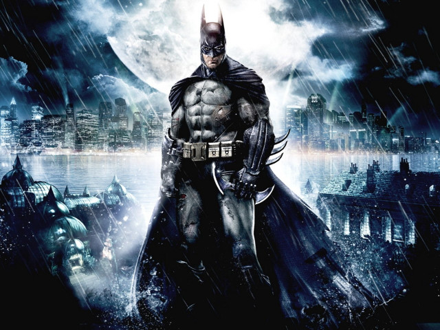 Batman rain bat shoulder city free wallpaper - medium preview image