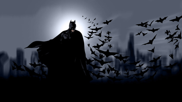 Batman bats night sky full free wallpaper - medium preview image