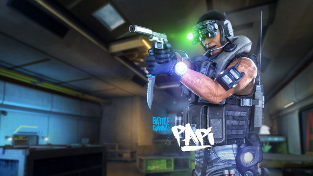 Futuristic man suit gun pointing #2 free wallpaper - medium preview image