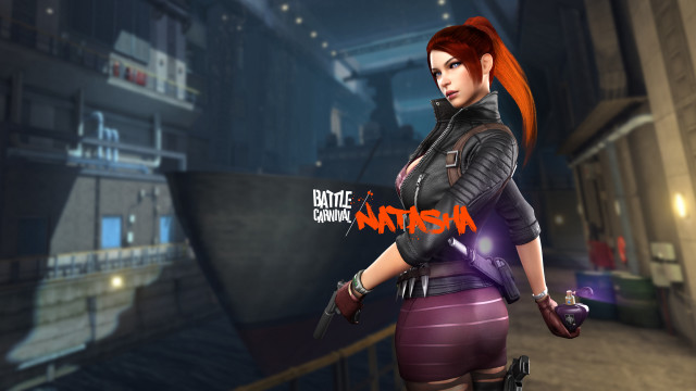 Woman red hair leather jacket free wallpaper - medium preview image