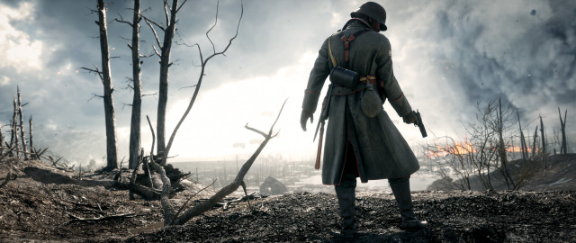 Man trench coat hat barren free wallpaper - medium preview image