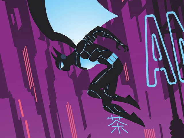 Batman flying bat city background free wallpaper - medium preview image