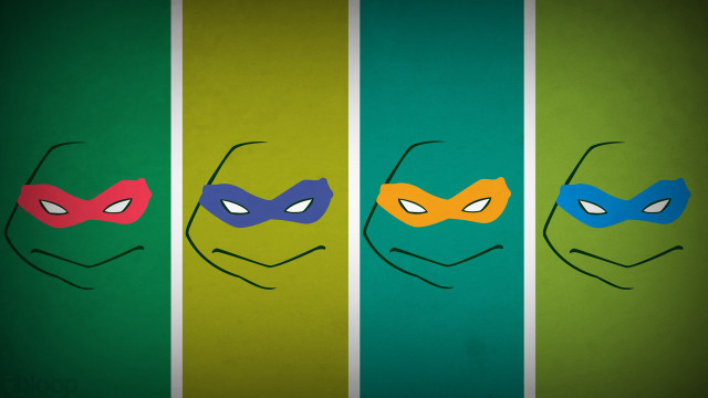 Colored masks green background series free wallpaper - medium preview image