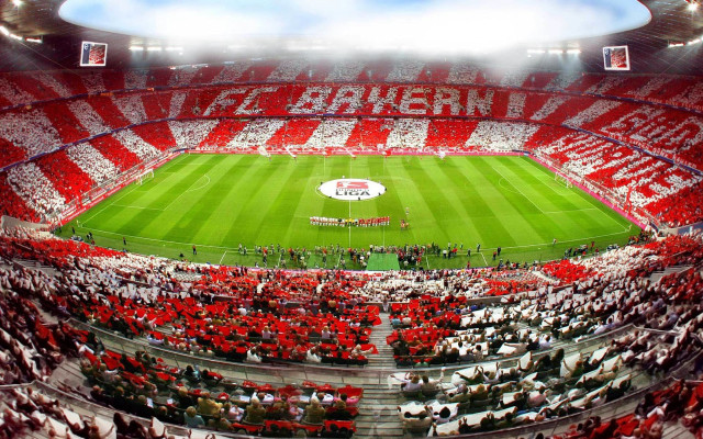 Stadium crowd flag field sky free wallpaper - medium preview image