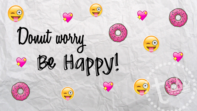 Donut worry be happy donuts free wallpaper - medium preview image