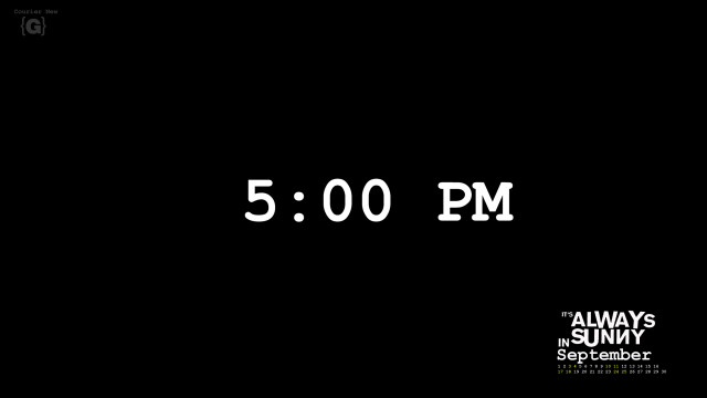 Black background white clock 5pm free wallpaper - medium preview image