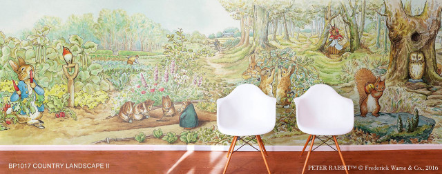 Forest mural chairs painting wall free wallpaper - medium preview image