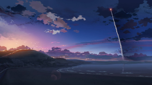 Sunset rocket flying sky clouds #2 free wallpaper - medium preview image