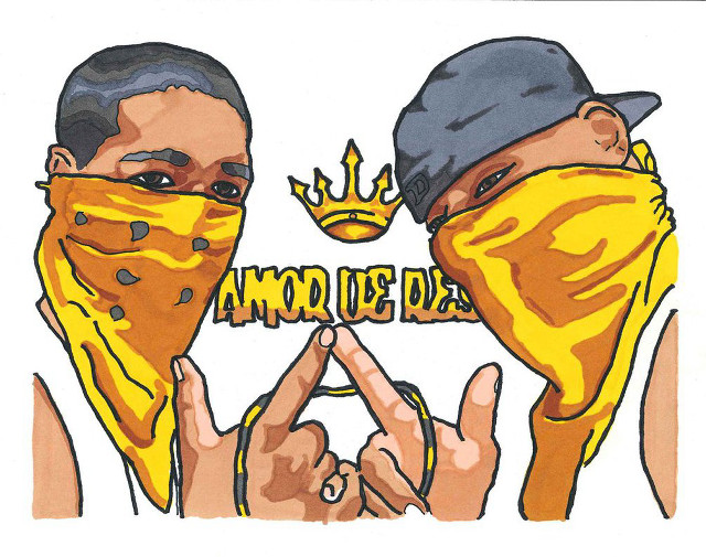 Two people yellow scarves covering free wallpaper - medium preview image