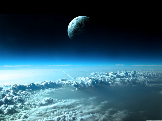 Earth space shuttle clouds moon #2 free wallpaper - medium preview image