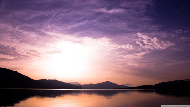 Sunset lake mountains clouds sky #2 free wallpaper - medium preview image