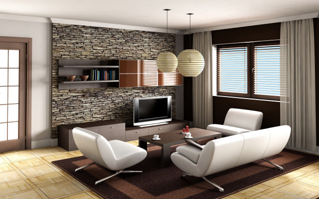 Living room tv white chairs free wallpaper - medium preview image