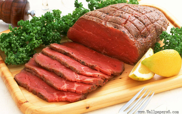 Sliced meatloaf cutting board lemons free wallpaper - medium preview image