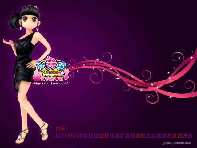 Woman black dress purple background free wallpaper - medium preview image