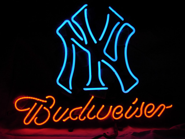 Neon budweiser dark room blue free wallpaper - medium preview image