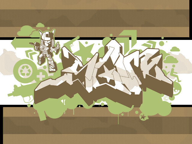 Graffiti art man green white free wallpaper - medium preview image