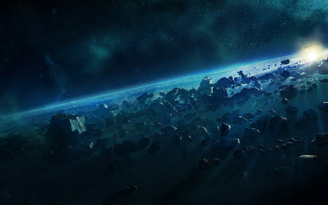 Rocks stars bright light horizon free wallpaper - medium preview image