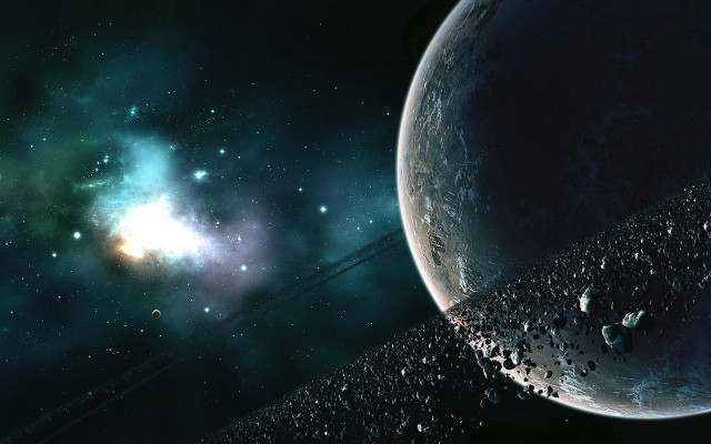 Space scene distant object foreground #5 free wallpaper - medium preview image