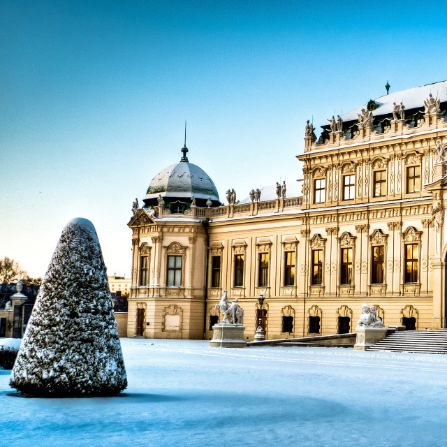 Large building clock tower snow #4 free wallpaper - medium preview image
