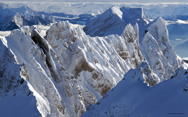 Snowy mountain range sky clouds free wallpaper - medium preview image