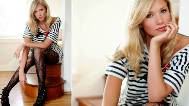 Emma geary striped shirt black free wallpaper - medium preview image