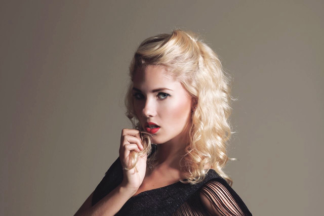 Woman red lipstick black dress #5 free wallpaper - medium preview image