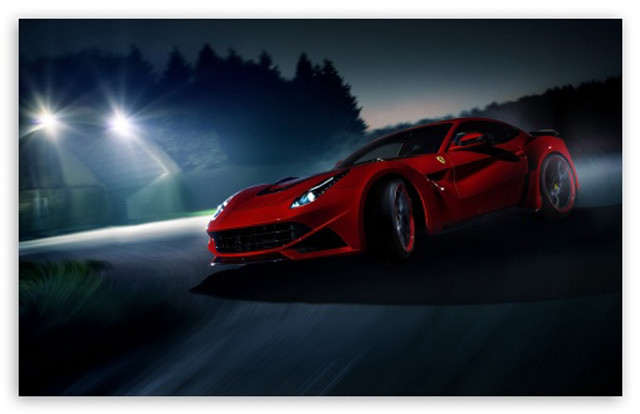 Red sports car night road #9 free wallpaper - medium preview image