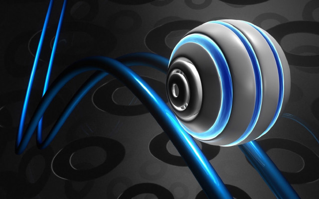 Computer mouse blue wire black free wallpaper - medium preview image