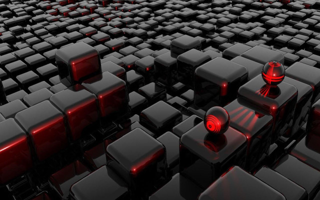 Black red cubes red lights #4 free wallpaper - medium preview image