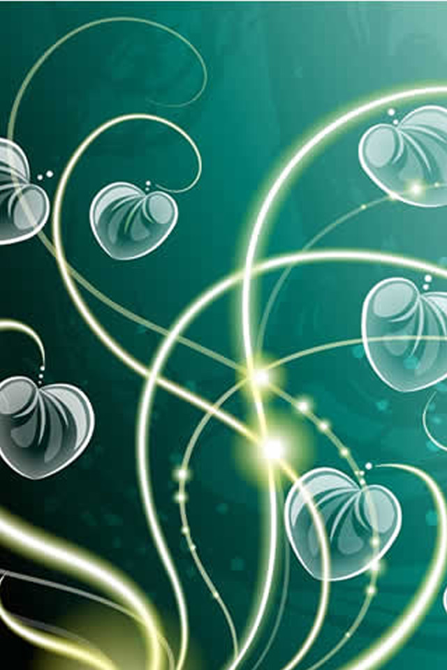 Green background swirls bubbles black free wallpaper - medium preview image