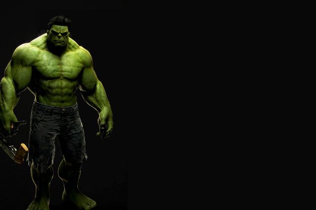 Man beard green suit chainsaw free wallpaper - medium preview image