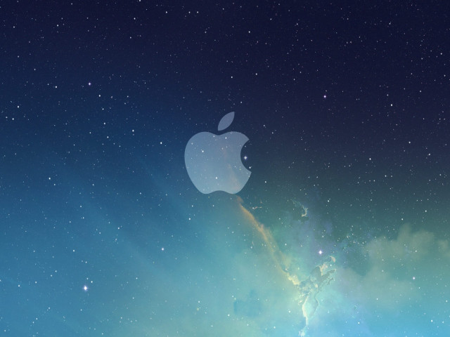 Apple logo blue background stars #6 free wallpaper - medium preview image