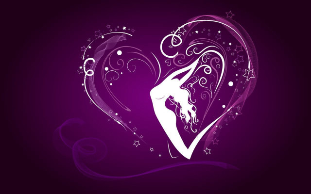 Woman dancing heart stars swirls #2 free wallpaper - medium preview image