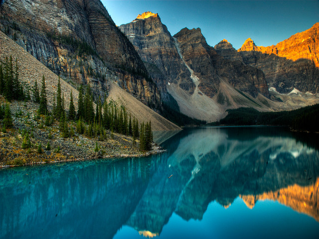 Mountain lake forest blue pine free wallpaper - medium preview image