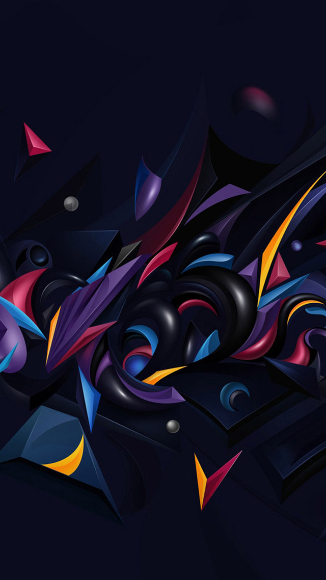 Colorful abstract design black blue #2 free wallpaper - medium preview image