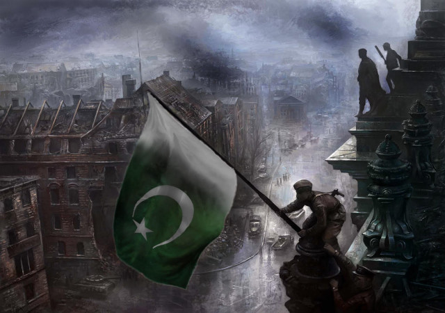 Man holding flag building city #2 free wallpaper - medium preview image
