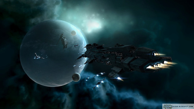 Space station giant planet rocket free wallpaper - medium preview image