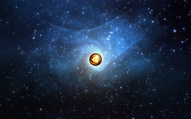Yellow object blue space stars free wallpaper - medium preview image